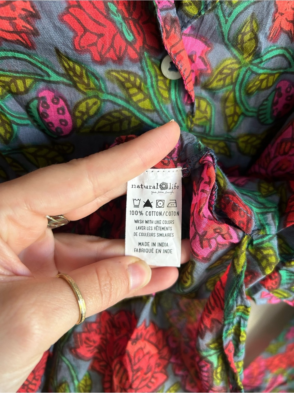 NWT NATURAL LIFE Floral Button-Front Dreamy Lightweight Cotton Pajama Set Size L - Picture 9 of 15